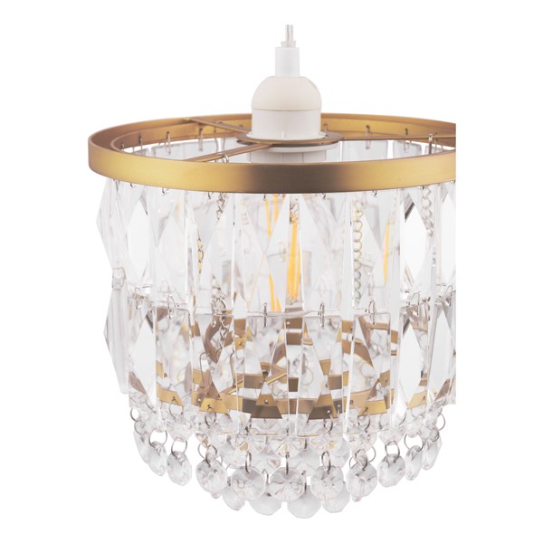 (image for) Laura Ashley Rhosill Easy Fit Pendant Crystal and Antique Brass